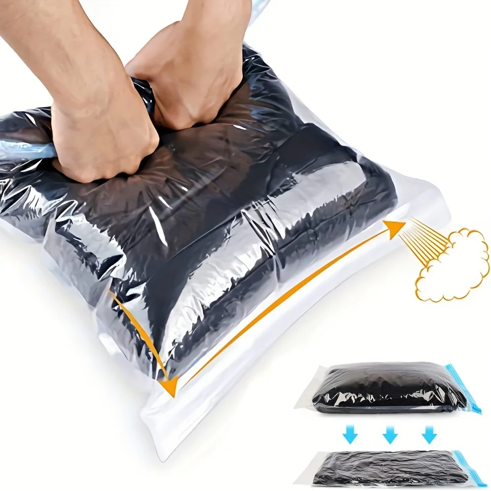 

6/10/12pcs Space-Saving Travel Compression Bags - No Vacuum or Pump Needed - Perfect for Travel Packing Essentials - Blue