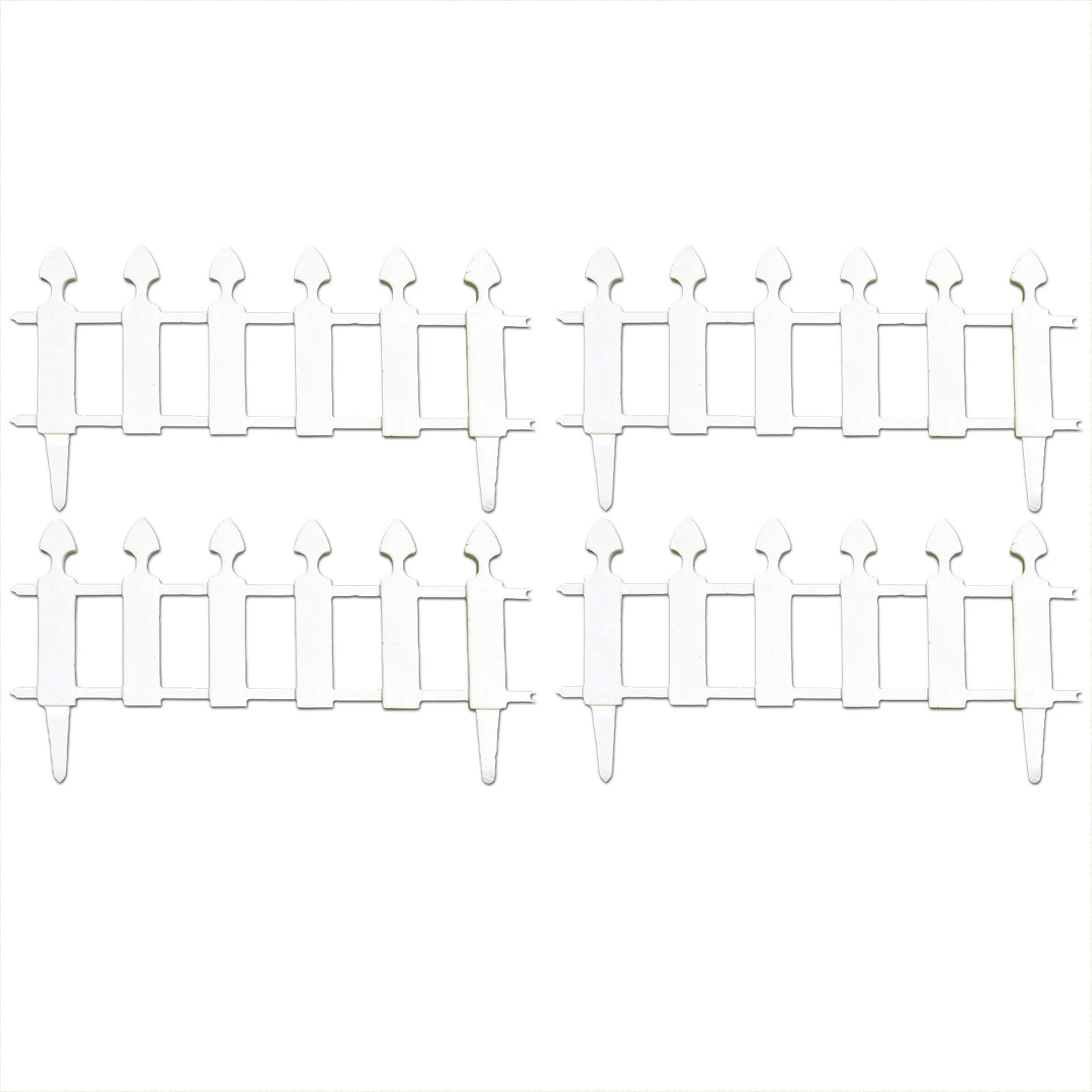 

4pcs Garden Fence Garden Border Decorative Fence Picket Fence Plastic Garden Border Edge Garden Yard Wedding Decor Wholesale