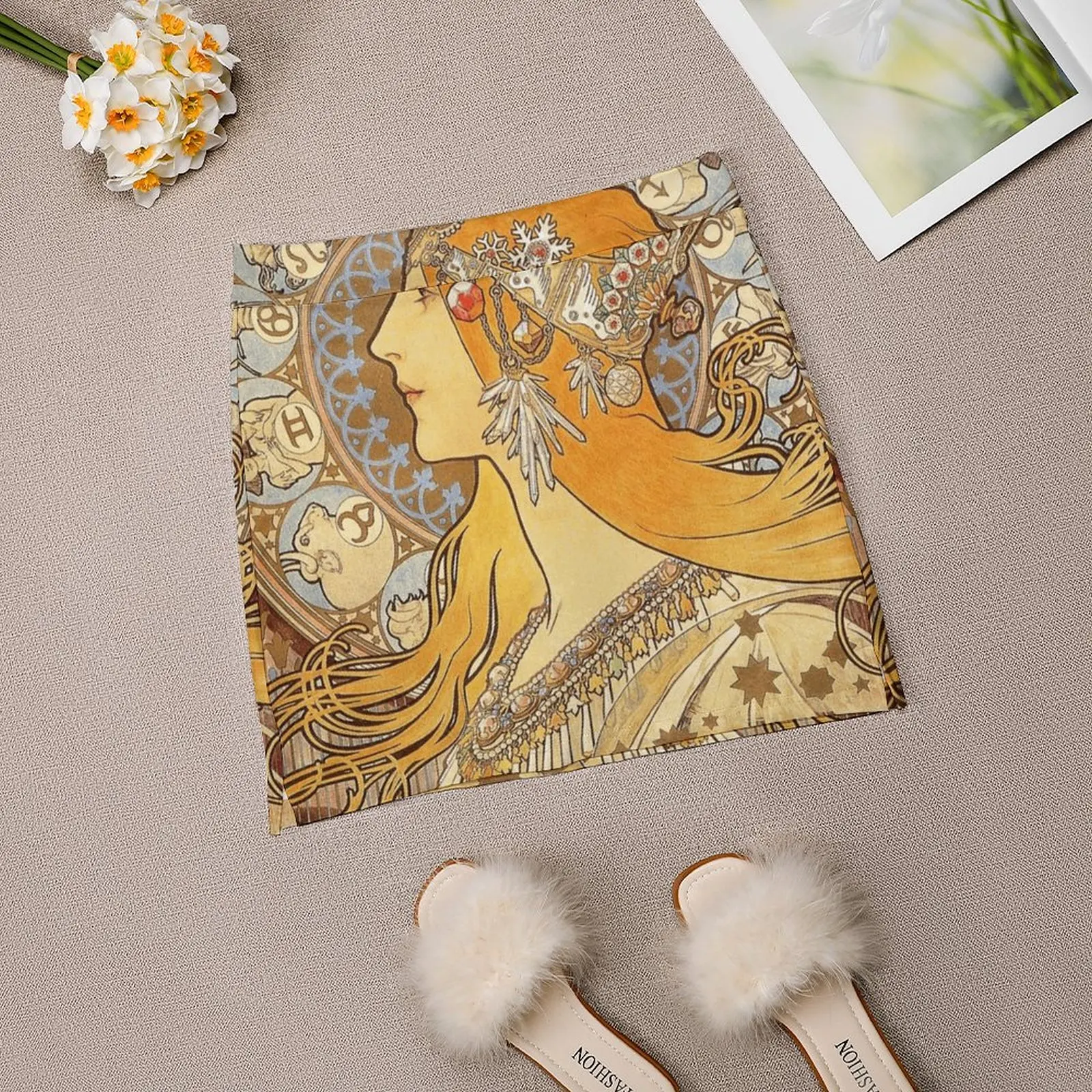 Женская юбка со скрытым карманом Alphonse теннисная знаками Зодиака в стиле модерн