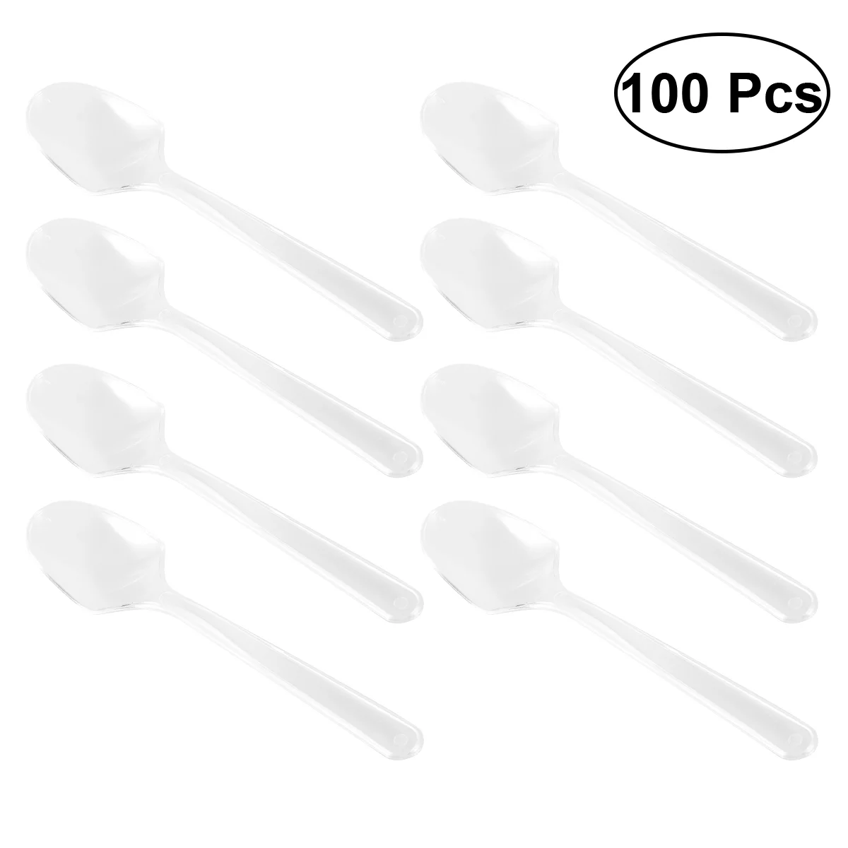 

100 PCS Mini Transparent Plastic Spoons Disposable Flatware Spoons for Jelly Ice Cream Dessert Appetizer
