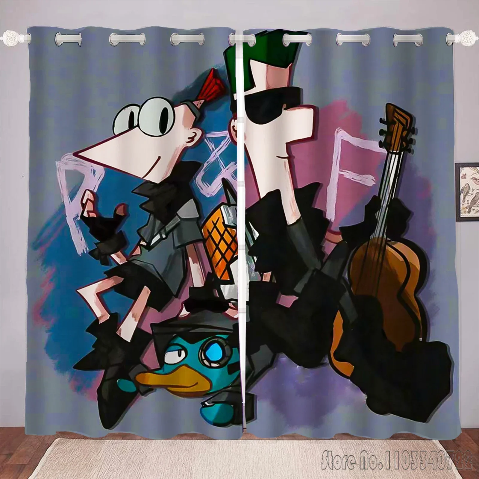 Мультяшные домашние оконные занавески Phineas и Ferb затемняющие шторы с 3D принтом