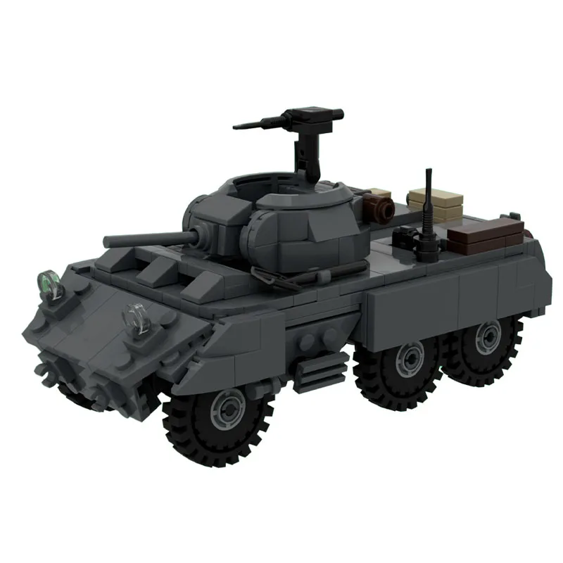 

NEW 468PCS WW2 Military MOC M8 Greyhound small-scale tank Model DIY creative ideas high-tech Child Toy Gift Armored Car Block