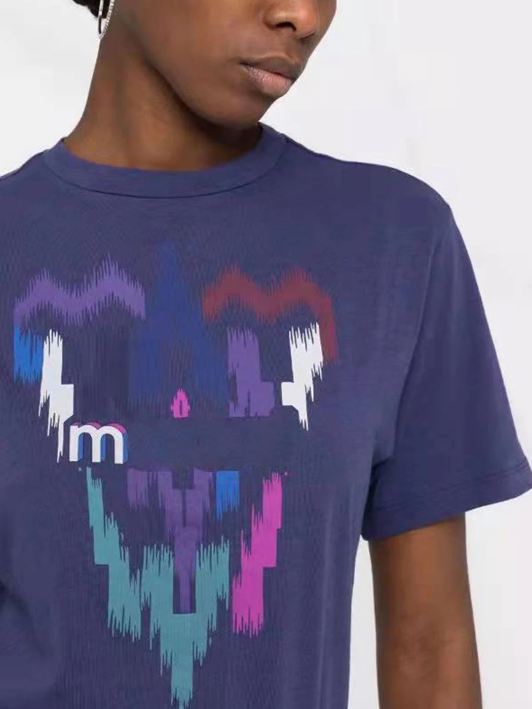 

Vintage Cotton Soft Women's T Shirt Summer Heart Graphic Round Neck Short Sleeve Casual Tee Top Streetwear Chic T Shirts 2022