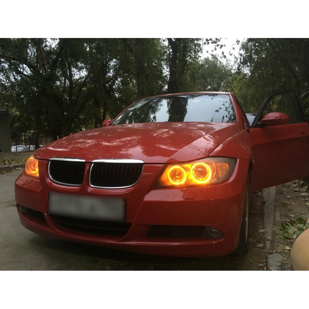 

1 Pair Car Accessories 12W 9V-30V E90 E91 6W 12W LED Angel Eyes LED Ring Bulbs Amber Yellow Halo For BMW 3 Series LIGHT Bulbs