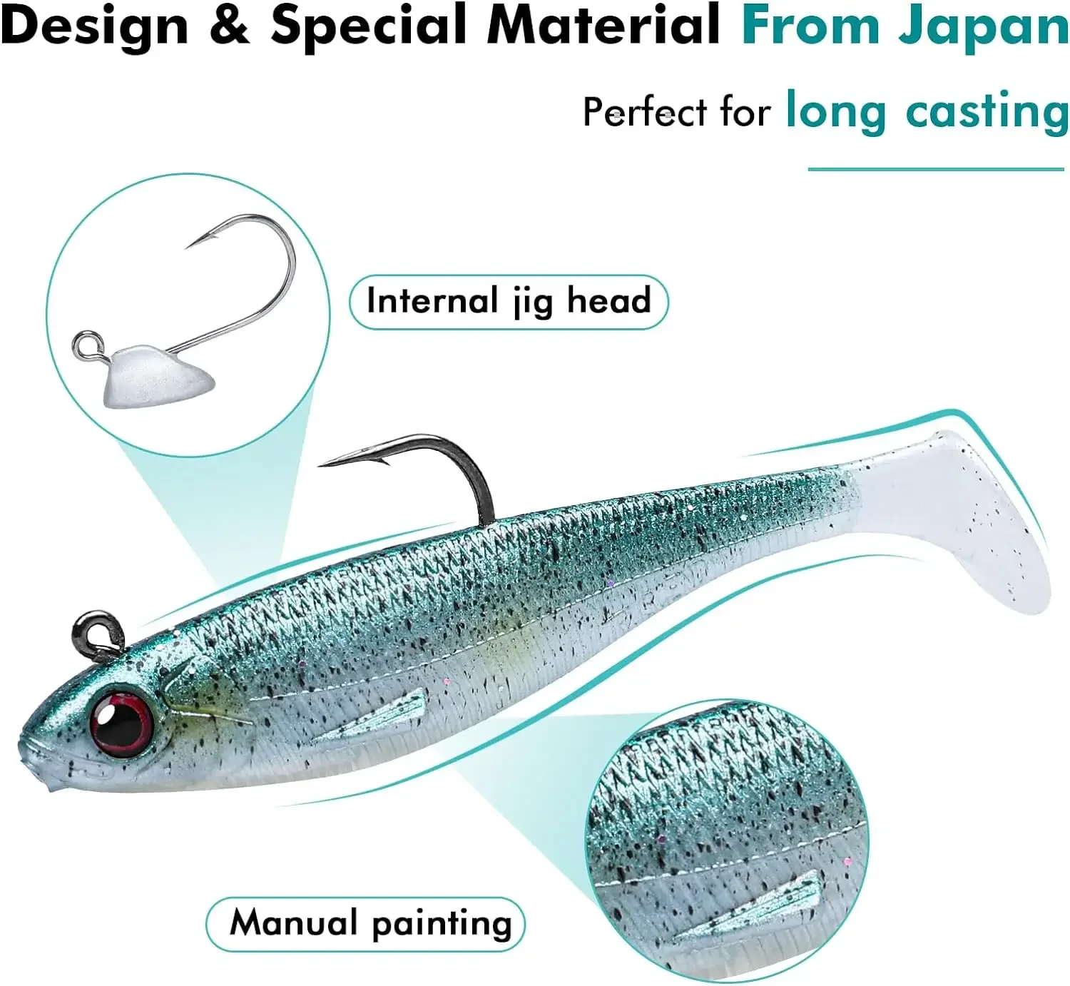 Мягкая рыболовная приманка с Т-образным хвостом подходит для продвинутой ловли
