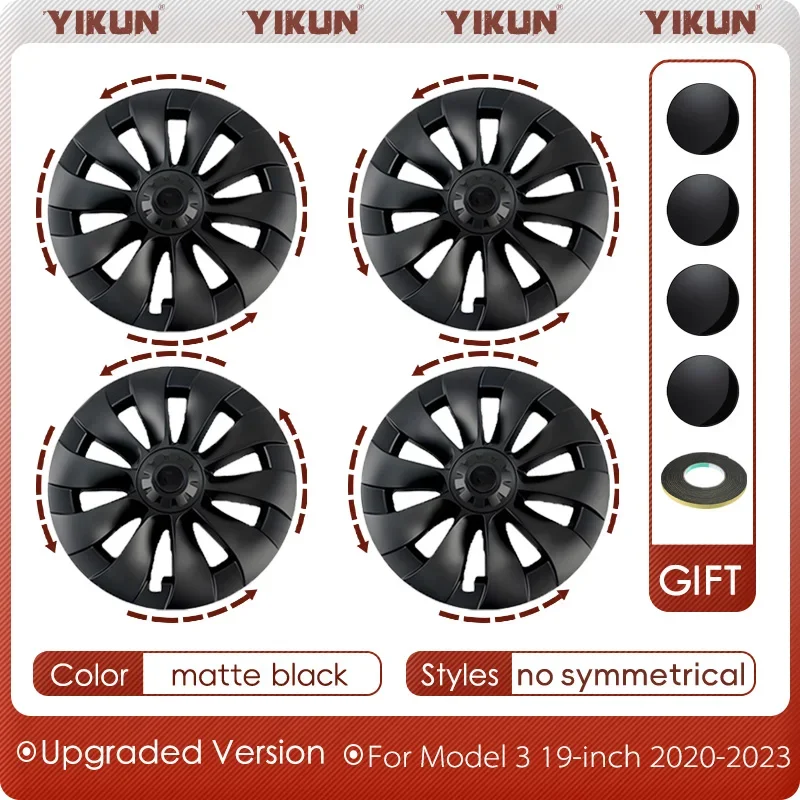 

4 шт. крышка ступицы для Tesla Model 3 19 дюймов, сменная крышка колеса, крышка обода, полная крышка, аксессуары 2017-2019 2023