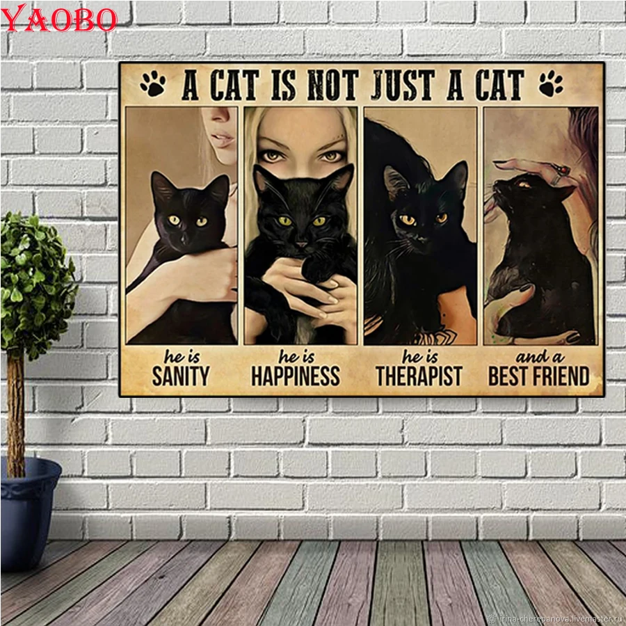 

5D алмазная живопись «Кот-это не просто Кот и лучший друг», полностью Алмазная мозаика, наборы для вышивки крестиком стразы, картина для выши...