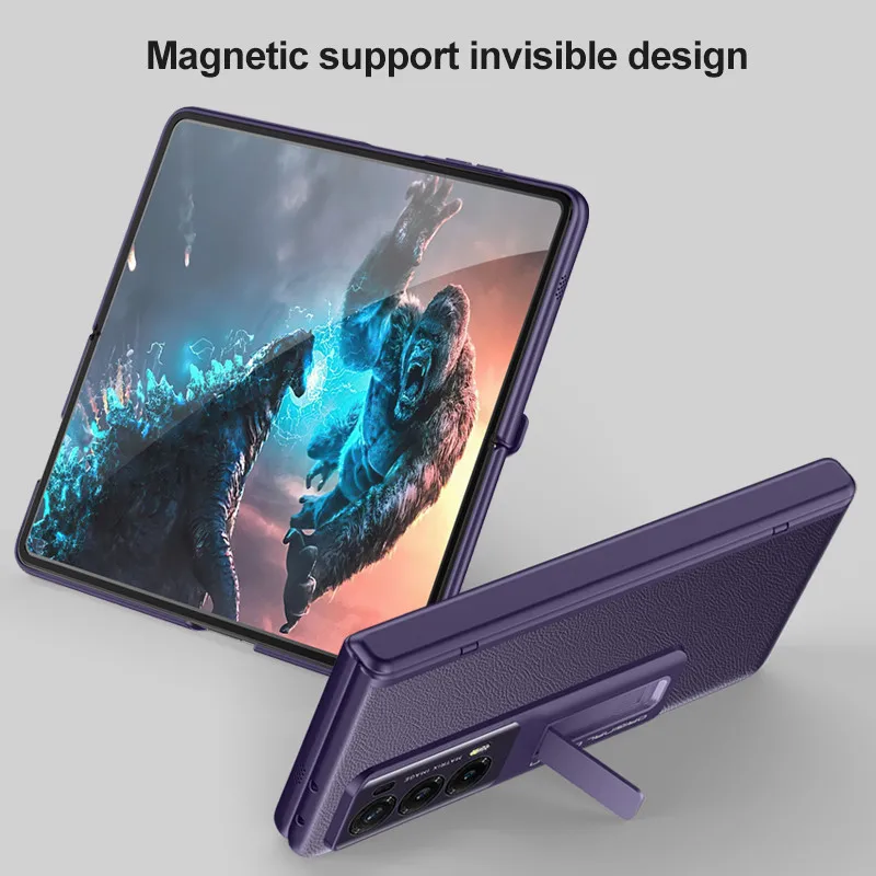 Кожаный чехол-книжка для телефона Honor Magic V2 V 2 PC Hard Full Protector противоударный чехол с