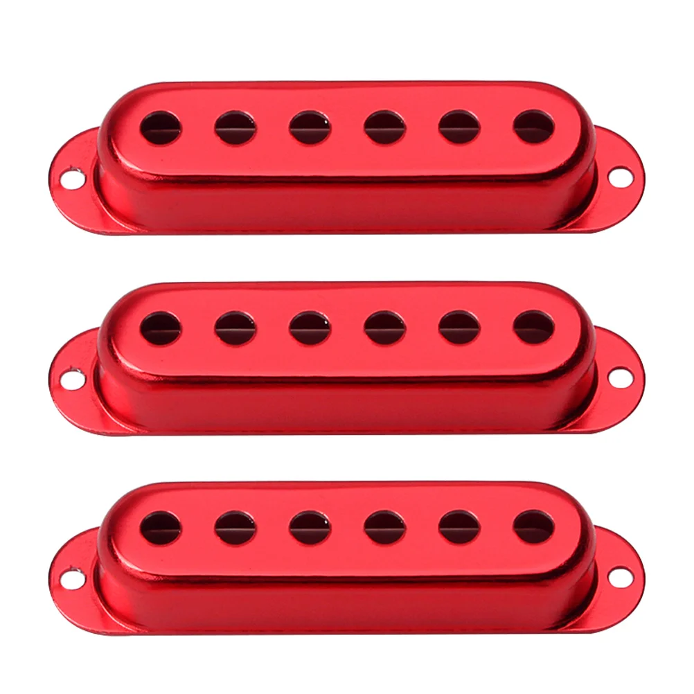

3 Pcs Dust Cover Pickup Electric Guitar Accessories Red Single Coil Metal Musical Instrument