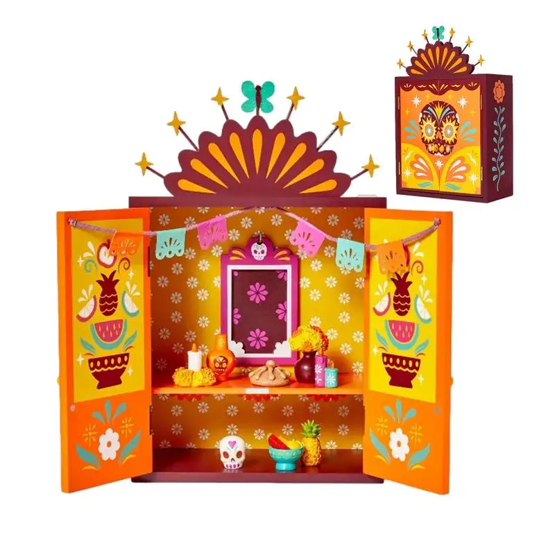 

2023 Day Of The Dead Ofrenda Wooden Box Set Multicolor Altar Ofrenda Supplies With Mini Accessories Dia De Muertos Luis Pinto