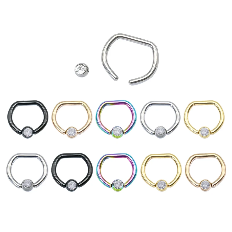 

1PC Implant Grade G23 Titanium Captive Bead Ring Nose Piercing Jewelry Ear Cartilage Tragus Rook Daith Helix Earrings For Women