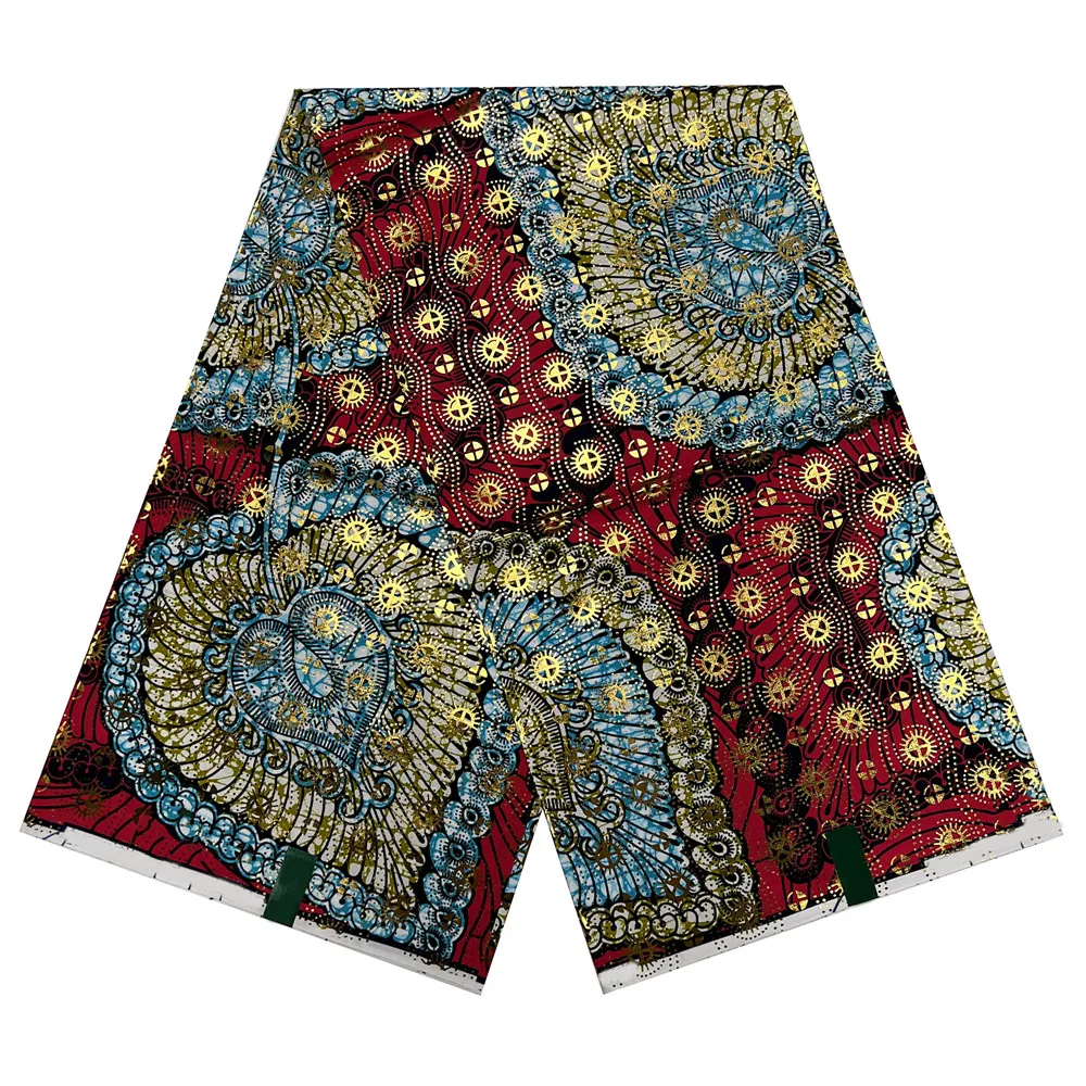 

African Golden Wax Fabrics, 100% Cotton Prints, Nigerian Fashion Batik, Ankara Gold Loincloth, Veritable Material, 6yards T603-