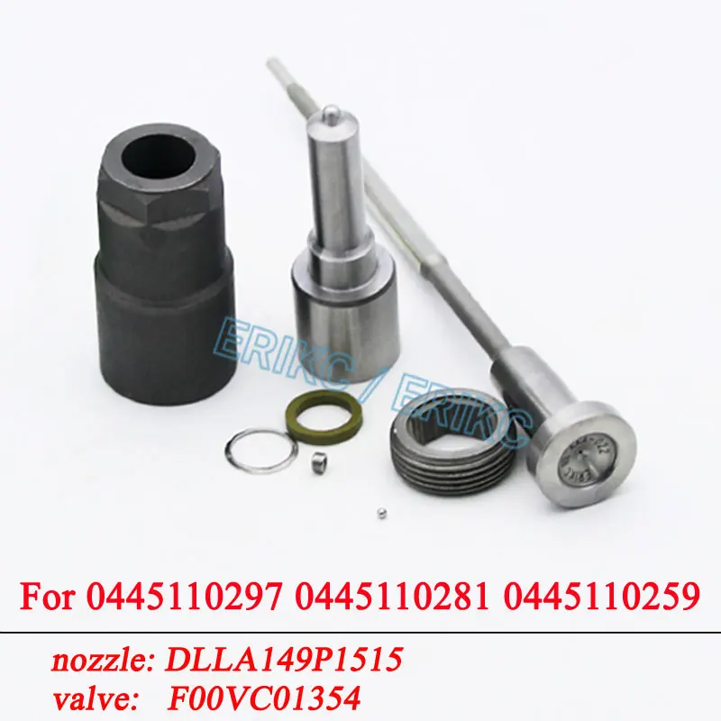 

0445110297 Diesel Injector Repair Kit Nozzle DLLA149P1515 0433171936 Valve F00VC01354 for CITROEN 96542405 0445110281 0445110259
