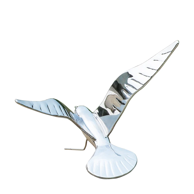 

Уличная зеркальная скульптура из нержавеющей стали для птиц, газон, парк, ландшафт, металлические животные, украшения для голубей