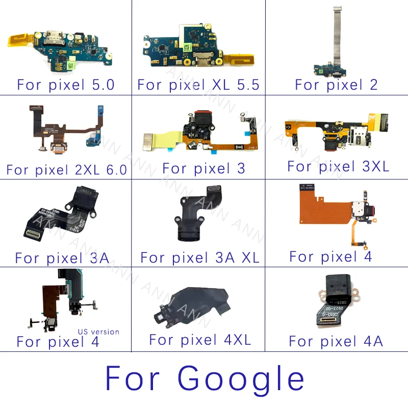 

USB Charging Port Flex For Google Pixel 2 2XL 3 3XL 3A XL 4 4XL 4A 5G Charger Port Dock Plug Connector Board Flex Cable PCB Part