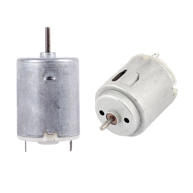 

2Pcs High Torque Magnetic Cylindrical Mini DC Motor Silver - 8000RPM 9V 68MA & 6-12V 3000 RPM