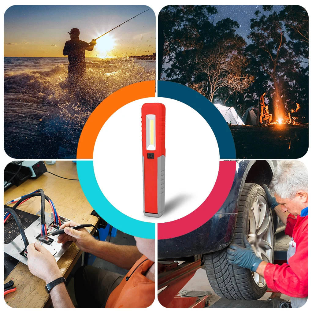 

Наружный рабочий светильник, противоскользящий водонепроницаемый ручной COB Светодиодный фонарь, внутренний гаражный светильник для ремон...