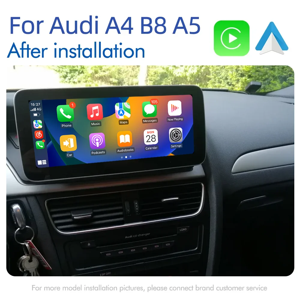Фото Linux беспроводной CarPlay для Audi A4 B8 A5 2008-2017 авто радио автомобильный мультимедийный плеер стерео GPS Navi экран №5