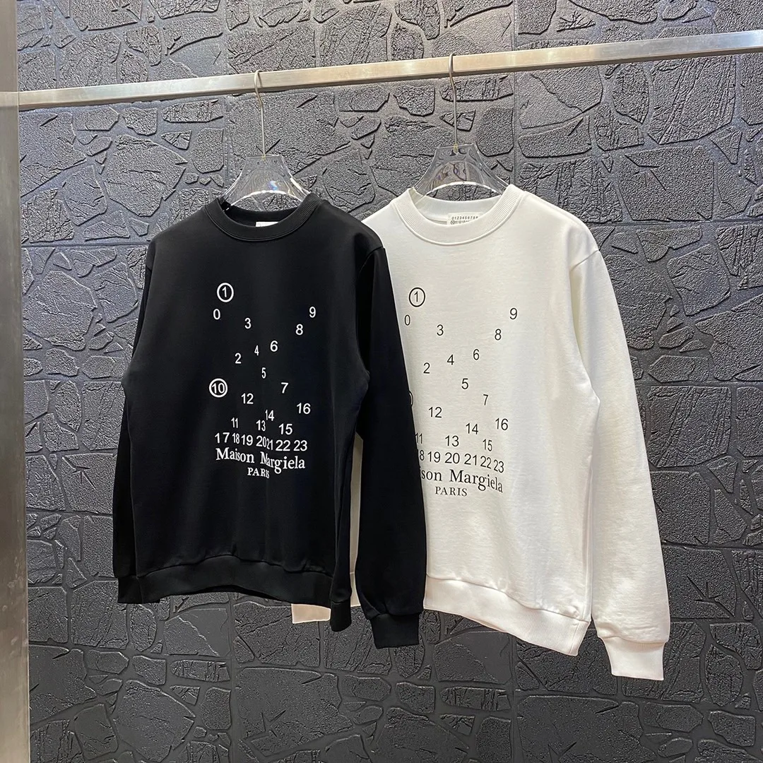 

Margiela new spring and fall couple mosaic letters printed sweatshirt minimalist wind men and women round neck sweatshirt tide