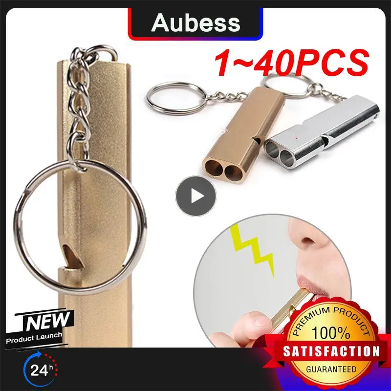 

1 ~ 40 шт. двухтрубчатый свисток для выживания Портативный алюминиевый безопасный свисток для активного отдыха туризма кемпинга выживания экстренный брелок мульти