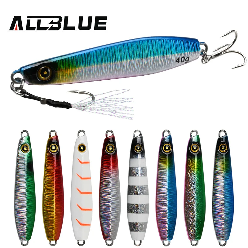 

ALLBLUE KAIDO Slim Metal Jig 20G 30G 40G 60G Jigging Spoon Shore Cast Sea Bass Saltwater Fishing Lure Artificial Bait Tackle