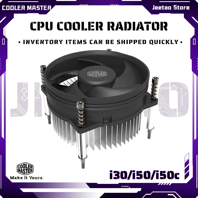 Master I30/i50/i50c 95mm Cpu Adjustable Desktop Computer Case Quiet Cooling Fan Compatible With Intel Lga 115x Socket