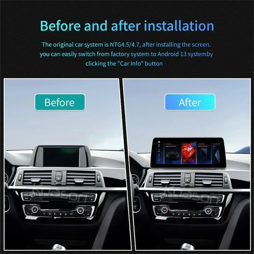 Фото Koason Wireless Carplay Android Auto сенсорный экран навигации для BMW 3 4 серии M3 F30 F32 F33 F34 F36 F80 F82 F83 F84 NBT EVO №3