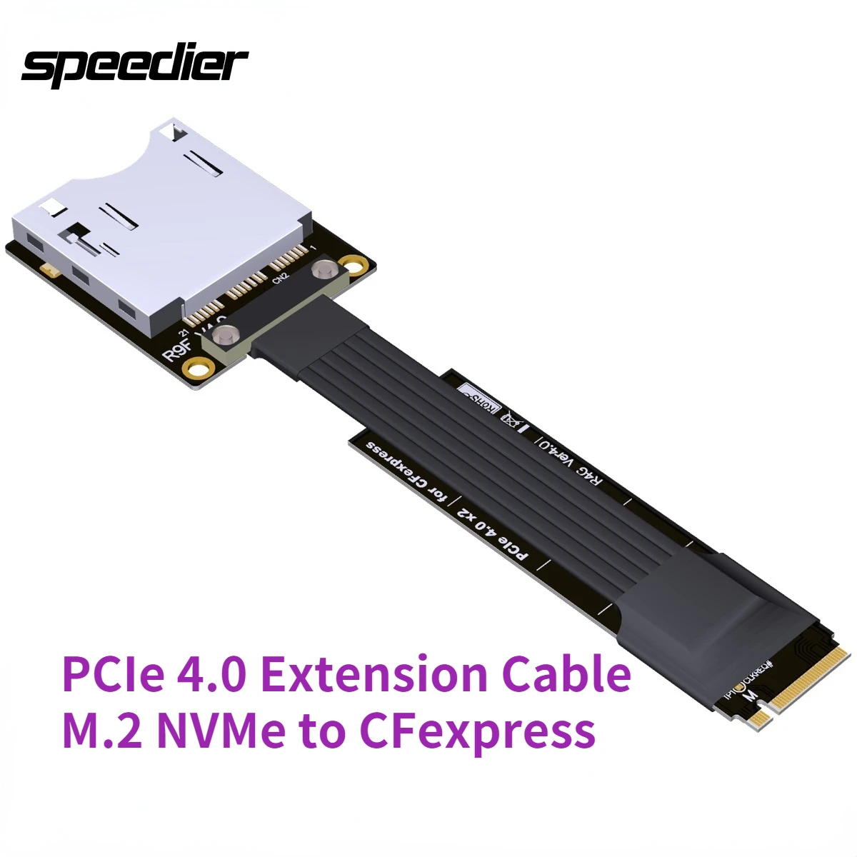 

PCIe 4.0 Gen4x2 M.2 NVMe 2280 KeyM SSD to CF express type B Extension Cable for Canon R5 Nikon Z6Z7 XBOX Memory Card adapter