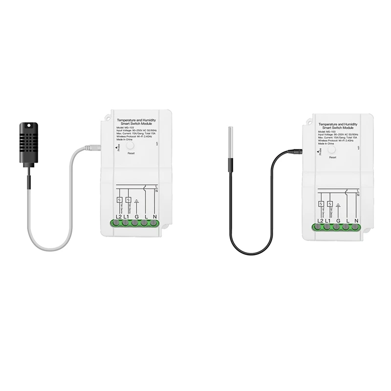 

Умный Wi-Fi модуль переключателя температуры и влажности Tuya, датчик с двойным релейным выходом, беспроводной контроллер 30 м для Alexa