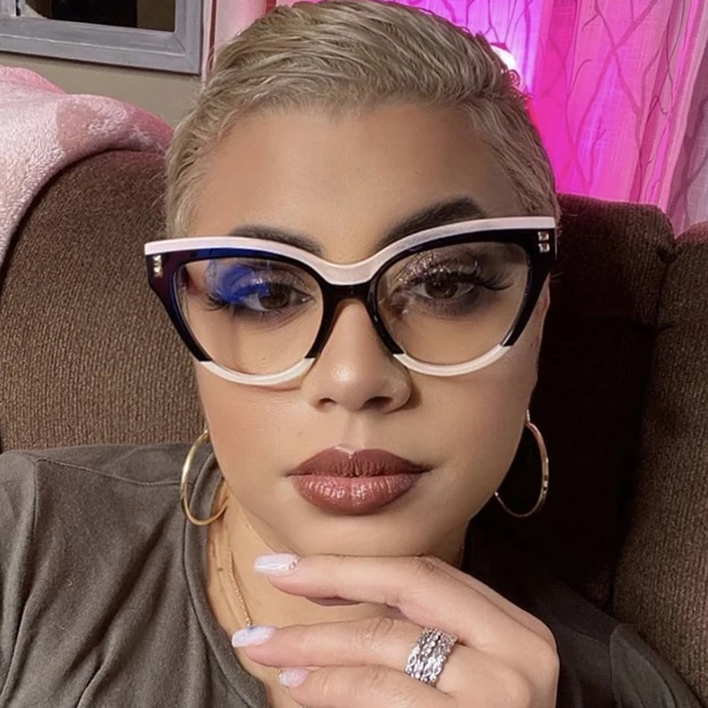 

2023 Cat Eye Glasses Frame Fashion Retro Blue Ray Blocking Women Vintage Designer Clear Eyeglasses Frames
