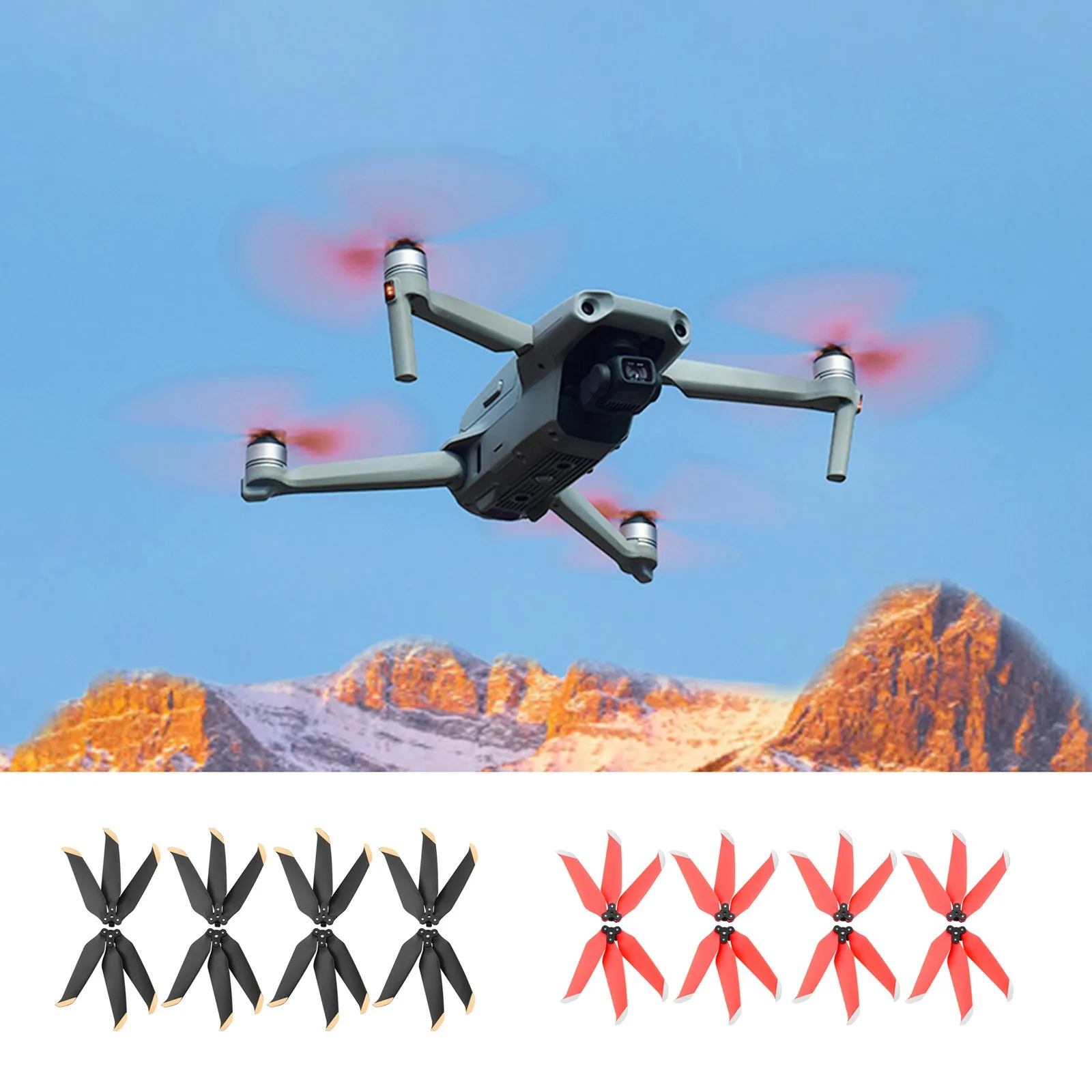 

Quick Release Three Blades Propeller Noise Reduction Blades Replacement Propeller For DJI Mavic Air 2/Air 2S Drone Go for Nos