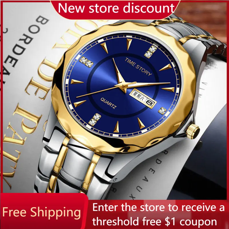 

Men's Round Business Double Calendar Quartz Men's Watch
