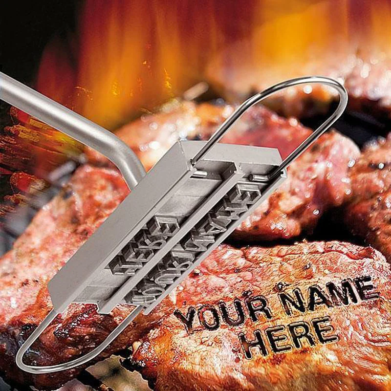 

Branding BBQ Iron 55Letters DIY Barbecue Letter Printed BBQ Steak Tool Meat Grill Forks Barbecue Tool Accessories kitchen stuff