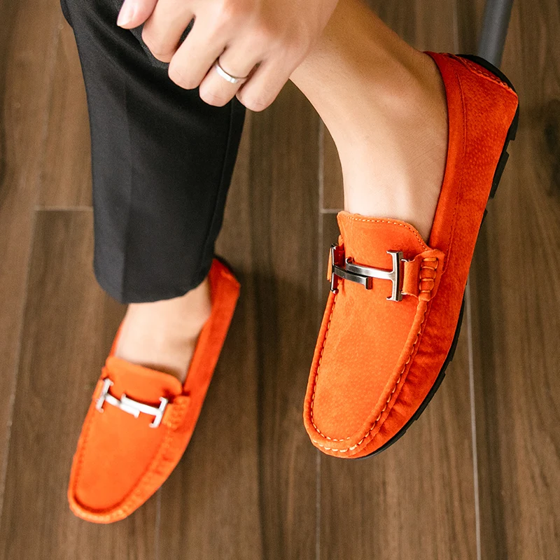 2023 Shoes Women 100% Genuine Leather Women Flat Shoes Casual Loafers Slip On Flats Shoes Moccasins Lady Driving Shoes