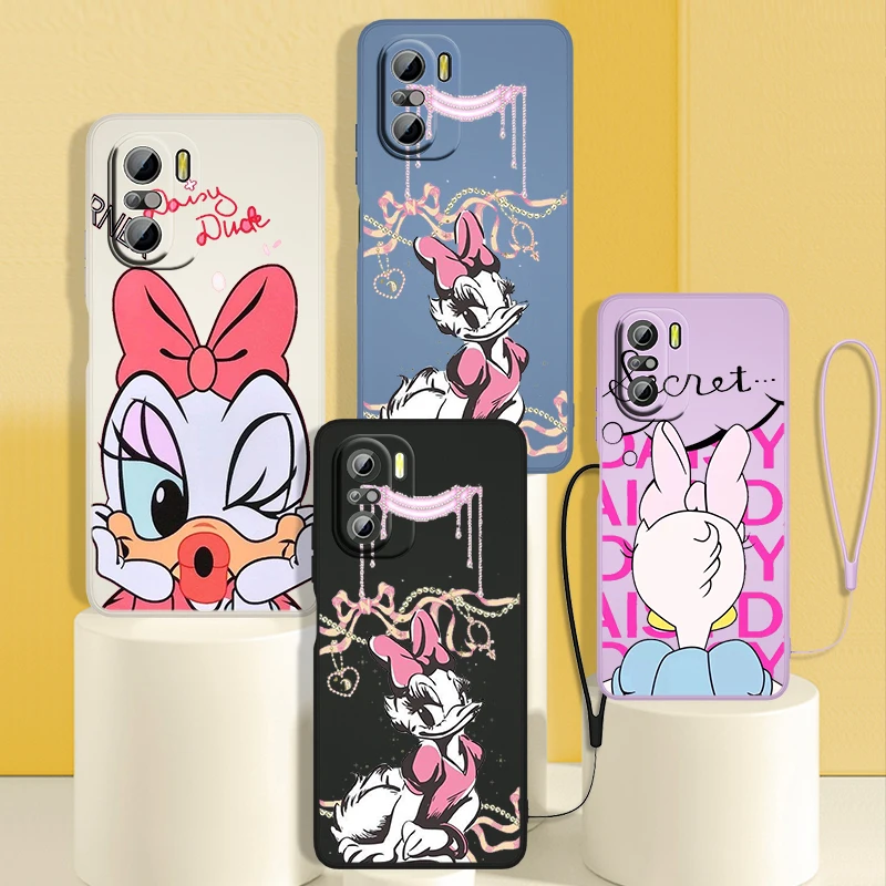 

Donald Duck Daisy Disney Phone Case For Redmi K50 K40 Gaming K30 K30S 10 10C 10X 9A 9 9T 9C 9AT 8 8A 5G Liquid Rope Cover