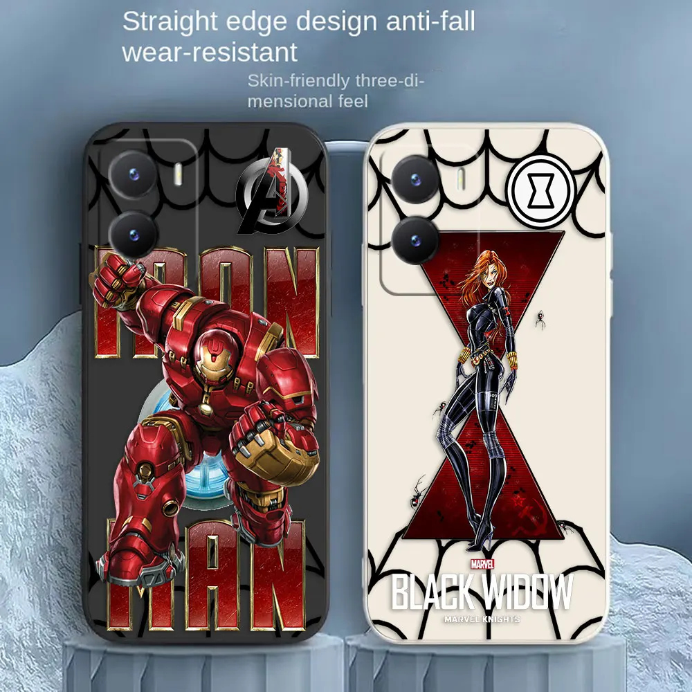

Marvel Iron Man Black Widow Phone Case For VIVO Y55S Y31 Y33S Y55 Y35 Y51S Y52S Y53S Y66 Y73S Y77 5G Y85 Y93 Case Funda Shell