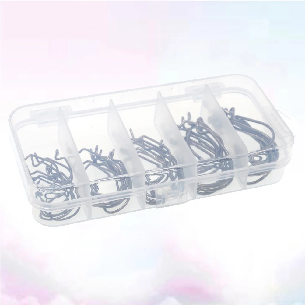 

50pcs Crank Hook Texas Rig Worm Bait Wide Belly Fishing Tackle Fishing Hook for Ocean Lake