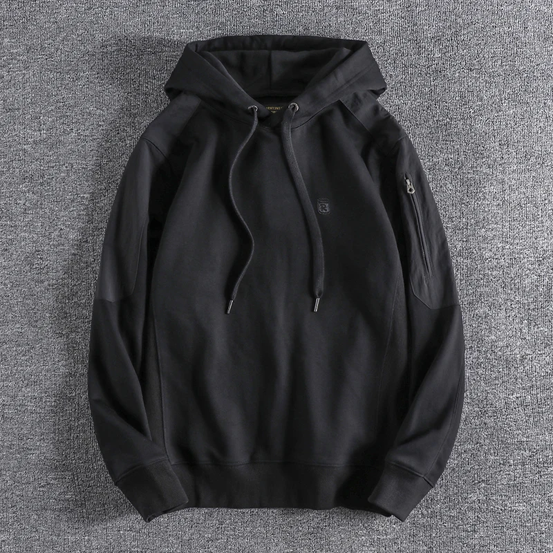 Толстовка мужская с капюшоном утепленная бархатная толстовка стирка из чистого