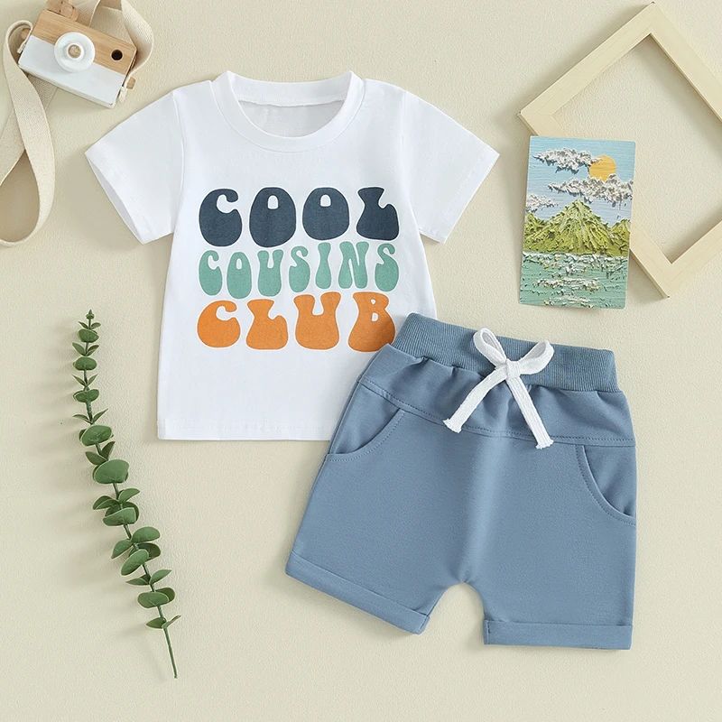 2 шт. футболки и шорты для мальчиков с эластичным поясом