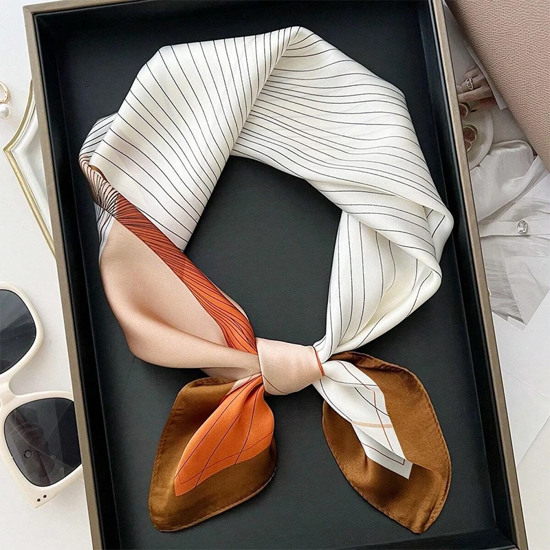 Роскошный женский шарф 70*70 см атласный шелковый квадратная обертка для волос