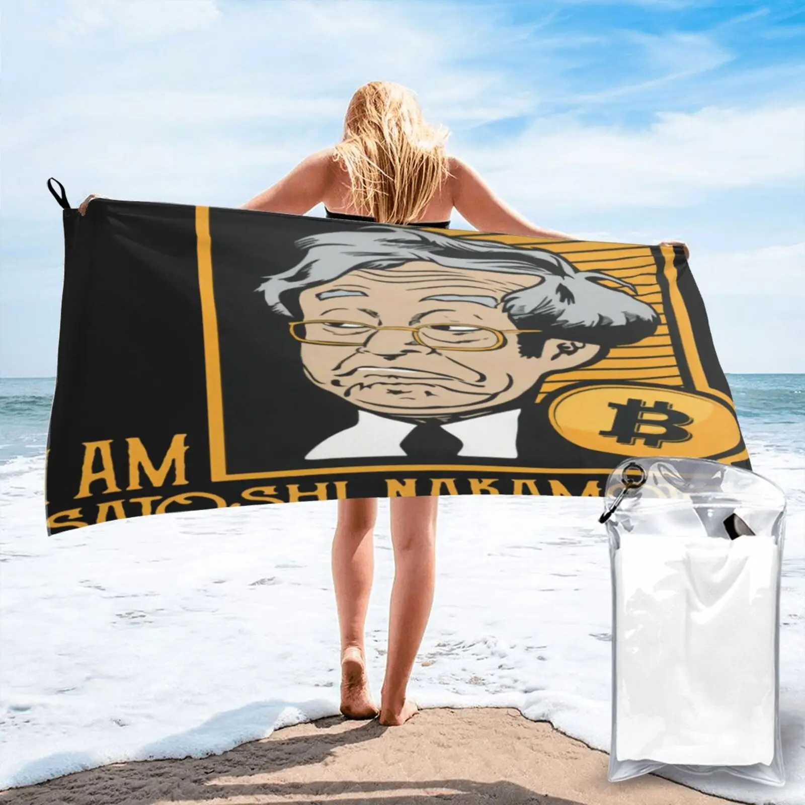 

Bitcoin Cryptocurrency I Am Satoshi Beach Towel For Bath Sauna Beach Mat Beach Blanket Bathroom Furniture Sets Bath And Shower