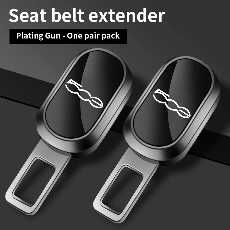 

For Fiat 500e Logo Car Seat Belt Clip Extender Safety Seatbelt Lock Buckle Plug Thick Insert Socket Extender Safety Buckle