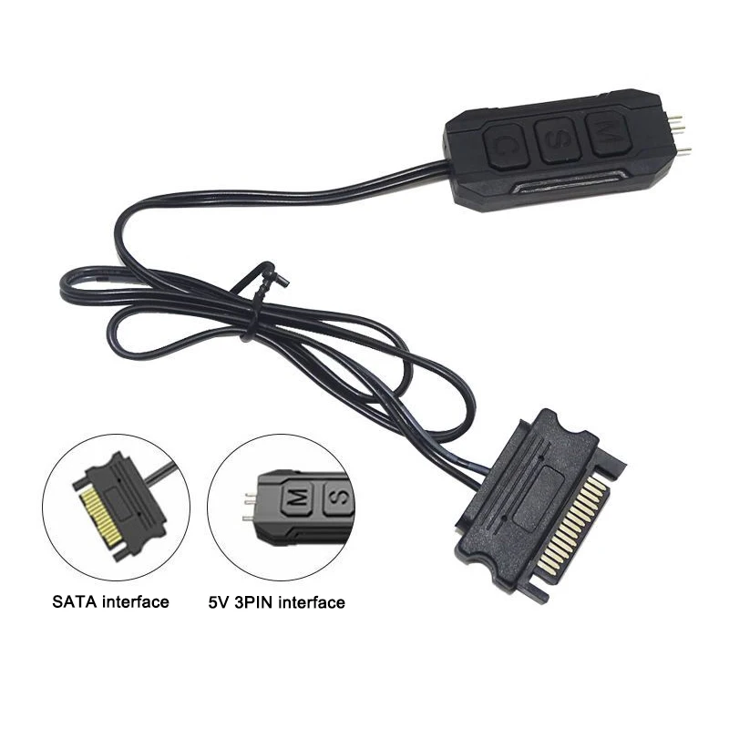 

RGB 5 в 3PIN к SATA источник питания материнская плата кабель синхронизации к PSU интерфейсу 12 В 4PIN к Molex 4PIN мини ручной контроллер