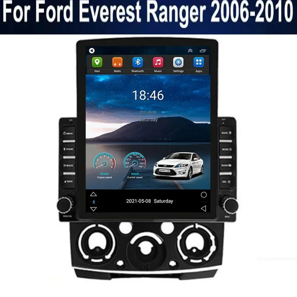 Автомобильный радиоприемник Tesla Style 2 Din Android 13 для Ford Everest Ranger 2006-2010 мультимедийный