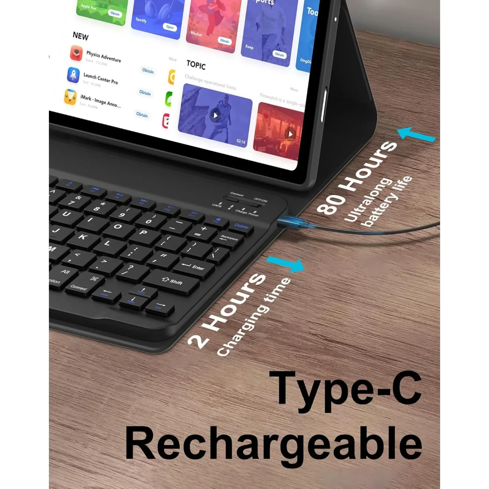 Фото Чехол с круглой кнопкой и клавиатурой для планшета Lenovo Tab P11 Pro Gen2 2022, 11,2 дюйма, съемный чехол для беспроводной клавиатуры с мышью (черный) №2