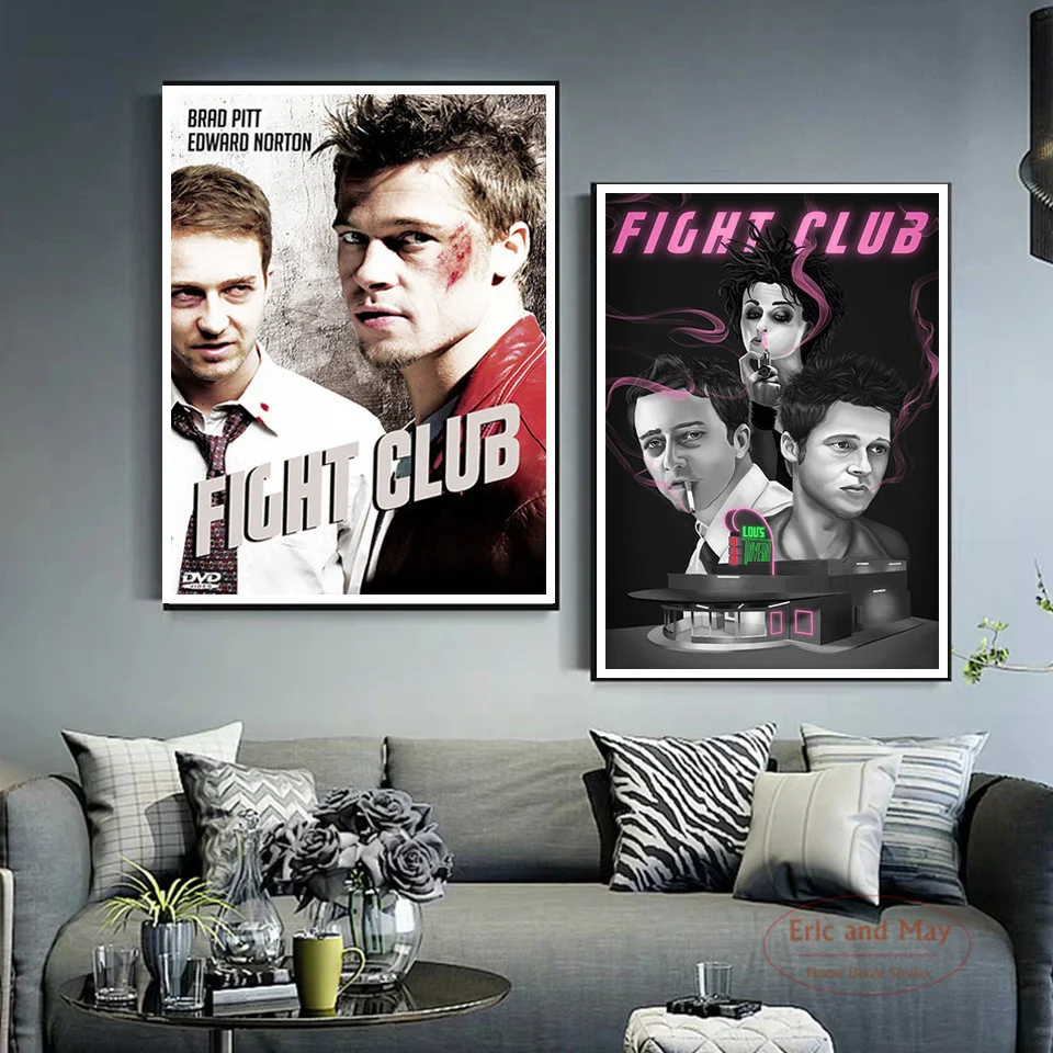 

Fight Club Classic Movie posters and prints vintage decor Picture Canvas Painting New nordic style aesthetic room decor Plakat
