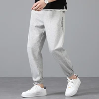 2022 spring summer pants mens korean casual elastic waist classic trousers male black gray pants