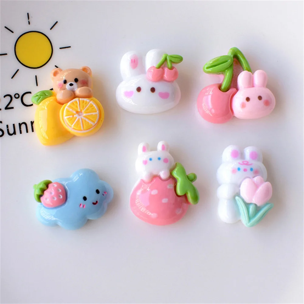 

20 шт. Мультяшные фрукты, кролик, медведь, плоская задняя сторона, кабошон, украшения для скрапбукинга, рукоделие, шпильки для волос «сделай сам», Пряжка для обуви, аксессуары для сумок