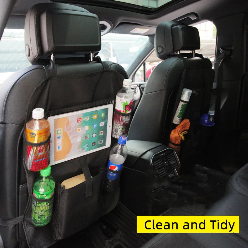 

2Pcs Car Storage Bag Seat Back Anti-kick Bag Oxford Cloth Car Storage Bag for Flat Car Seat Back Bag Car Ipad Holder Interior