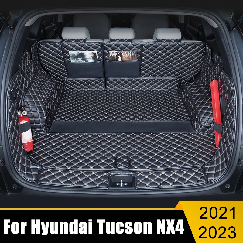 

Leather Trunk Mats Fully Surrounded Waterproof Non-Slip All Weather Liner Custom Exact Fit For Hyundai Tucson NX4 2021 2022 2023